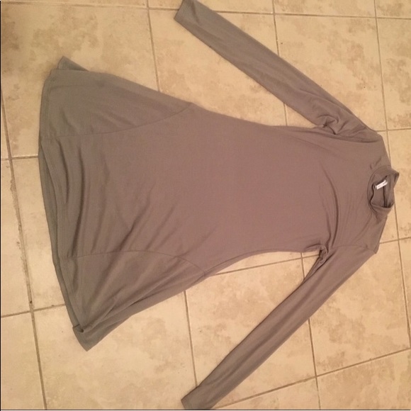 Long sleeve mock neck dress with flare hem - Picture 3 of 3